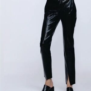 Zara Faux Leather Croc Pants